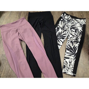 Old Navy Active Elevate Balance Leggings Medium Set of 3 Black Mauve Gray